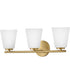 Bri 3-Light Medium Three Light Vanity in Lacquered Brass