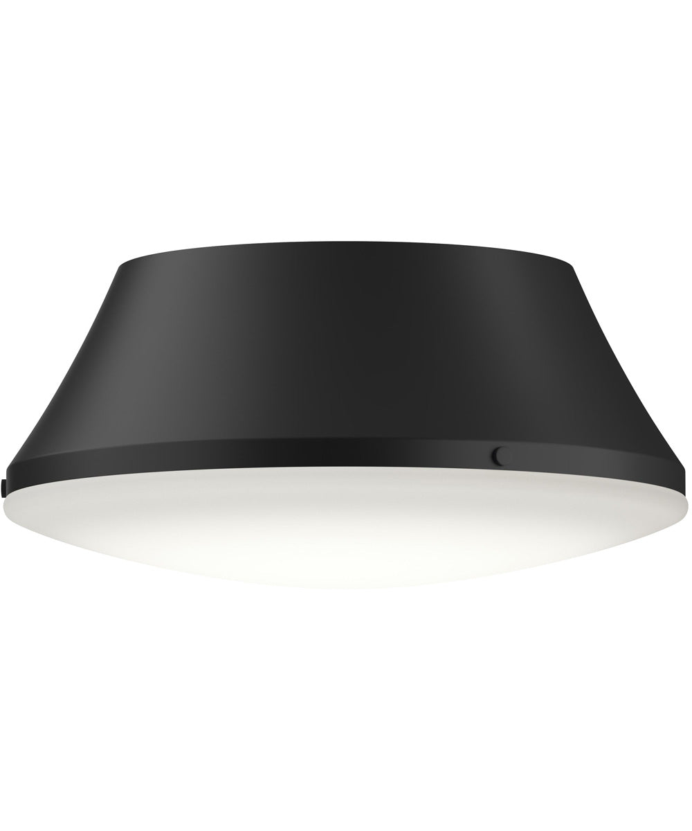 Avra Large 3-Light Flush Mount with Etched White Glass Shade Matte Black