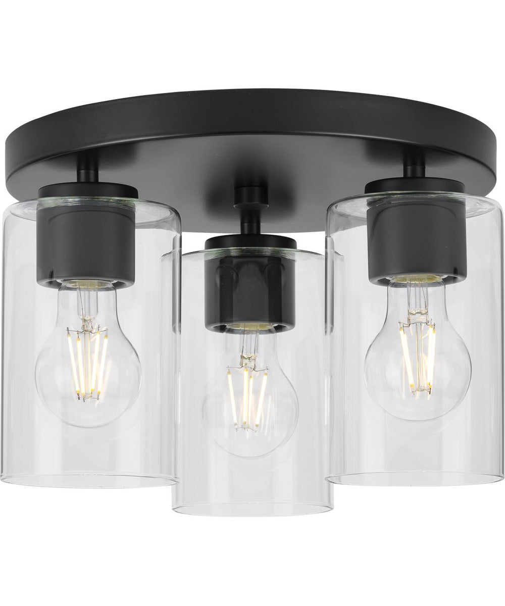 Cofield 12 in. 3-Light Flush Mount P350237 Matte Black