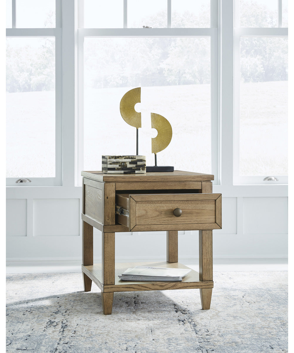 Sharlance Rectangular End Table Light Brown