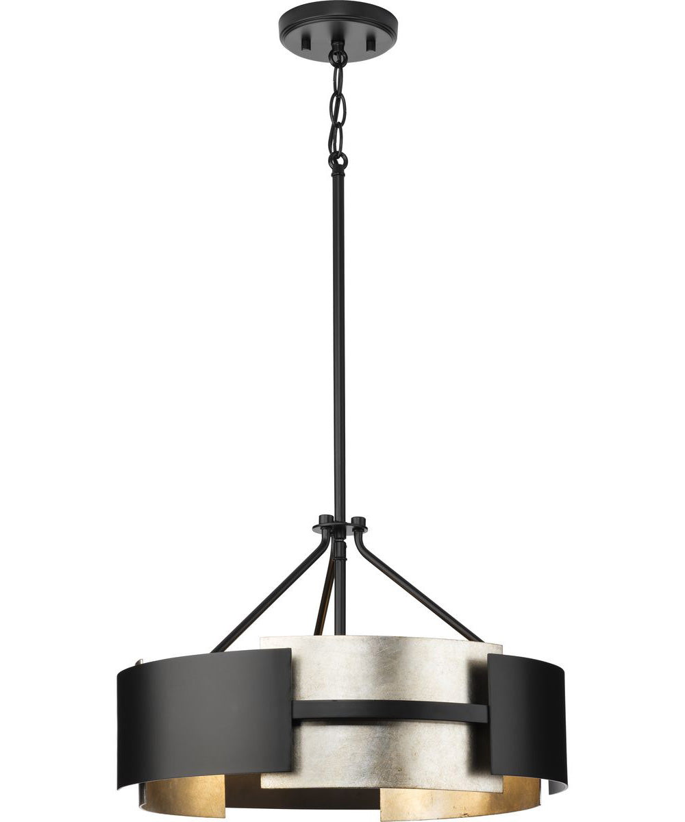 Lowery 3-Light Semi-Flush Mount Matte Black