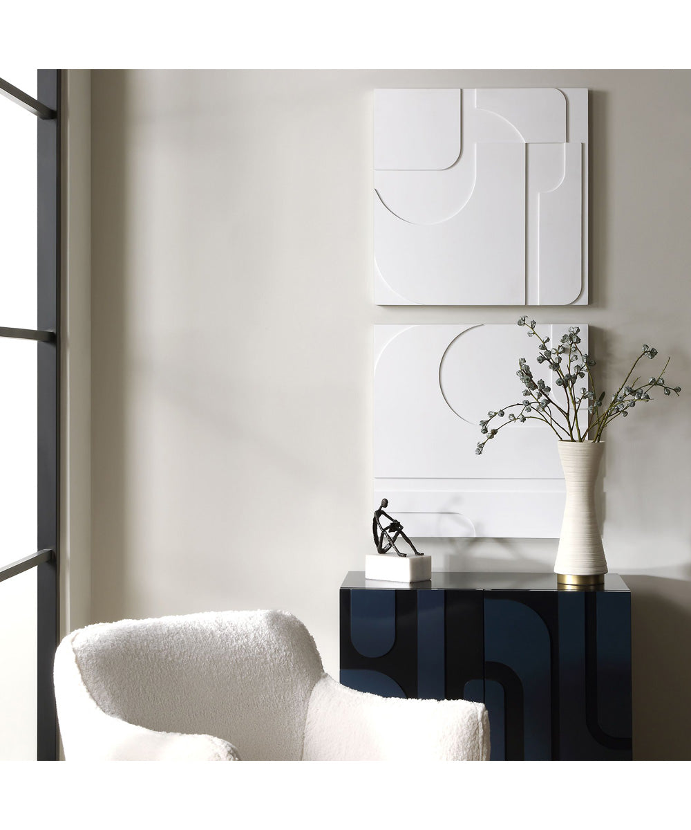 Contours White Wall Decor, Set of 2