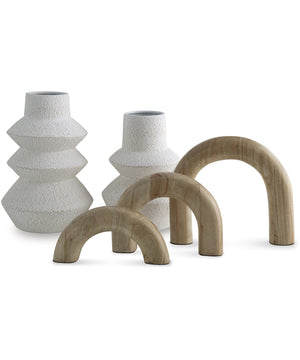 Maddwarth Accessory Set Set of 5 White/Natural Brown