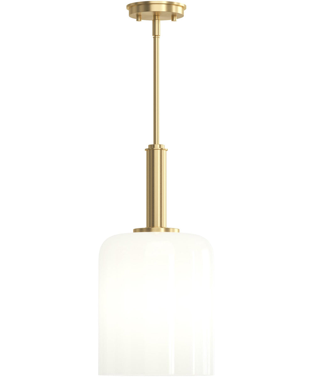 Reines 1-Light Pendant with Opal Glass Shade Brushed Gold