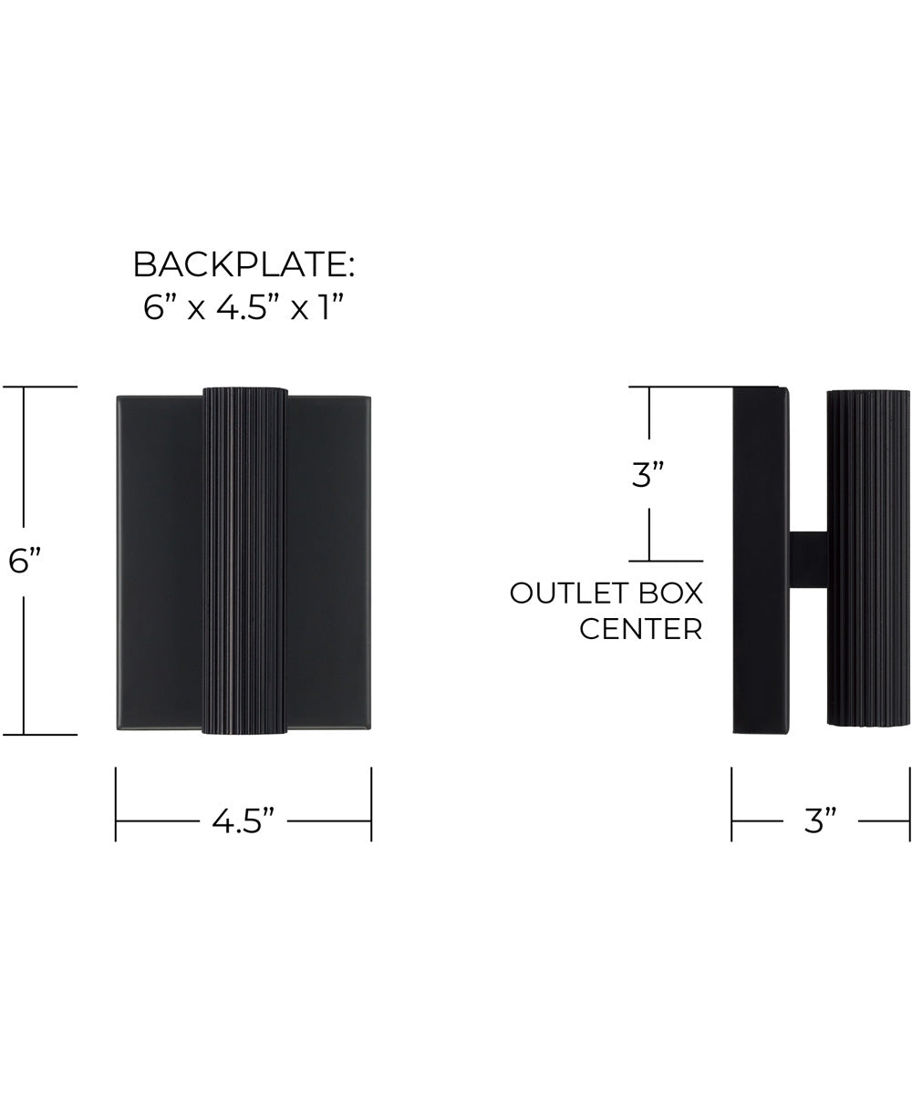 Ian 2-Light Sconce Matte Black