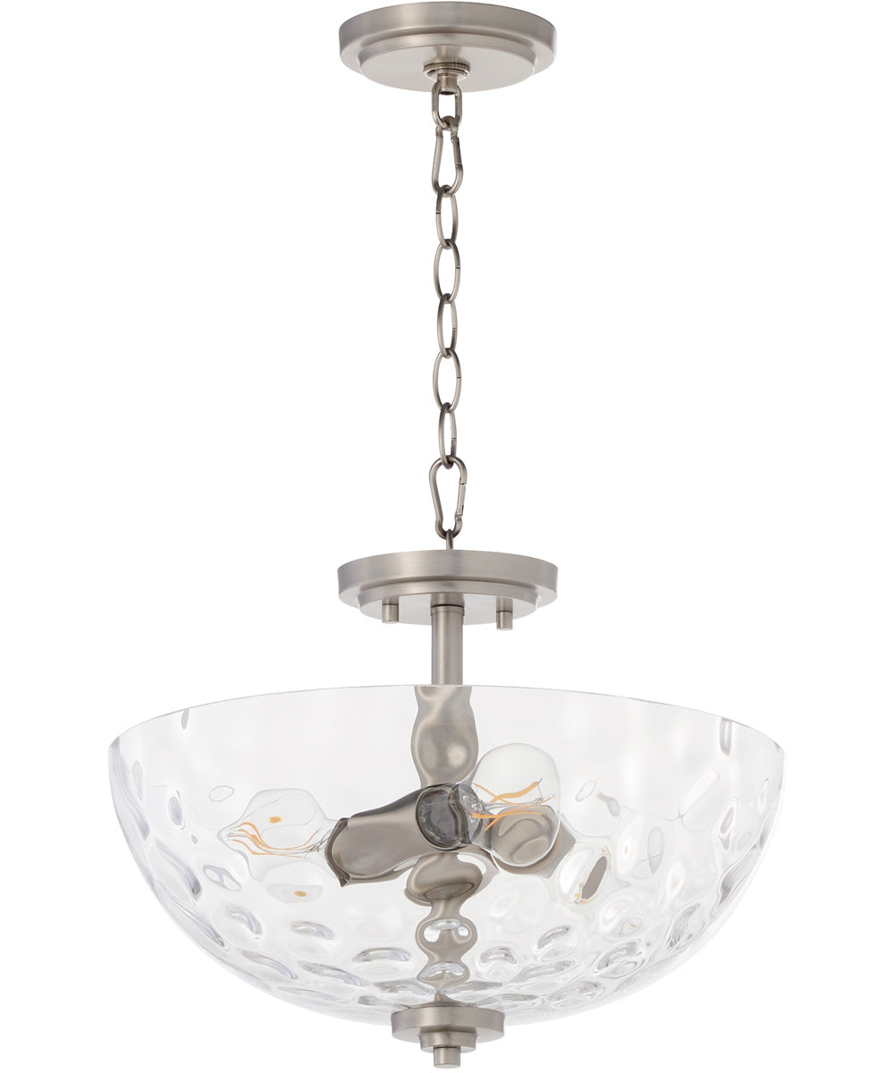 Adams 3-light Dual Mount Light Fixture Satin Nickel