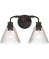 Pleated 2-Light Lighting Flat Black