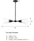 Norro 4 Light Chandelier  Matte Black