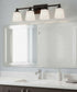 27"W 4-Light LED Bath Vanity Light Fixture Oil Rubbed Bronze Finish with Square Glass Shades