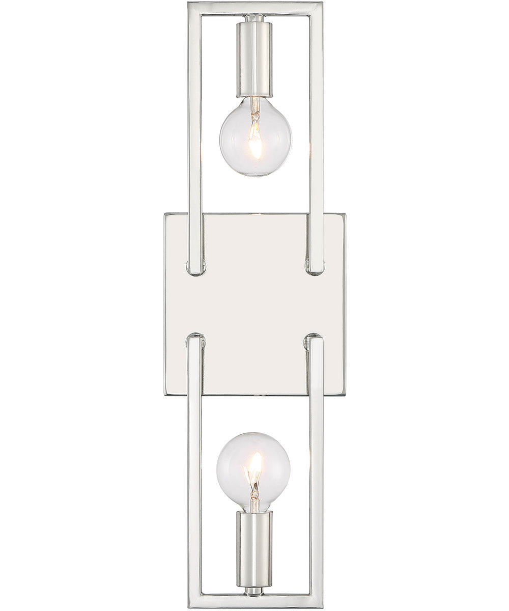 Finni 2 Light Wall Sconce Polished Nickel