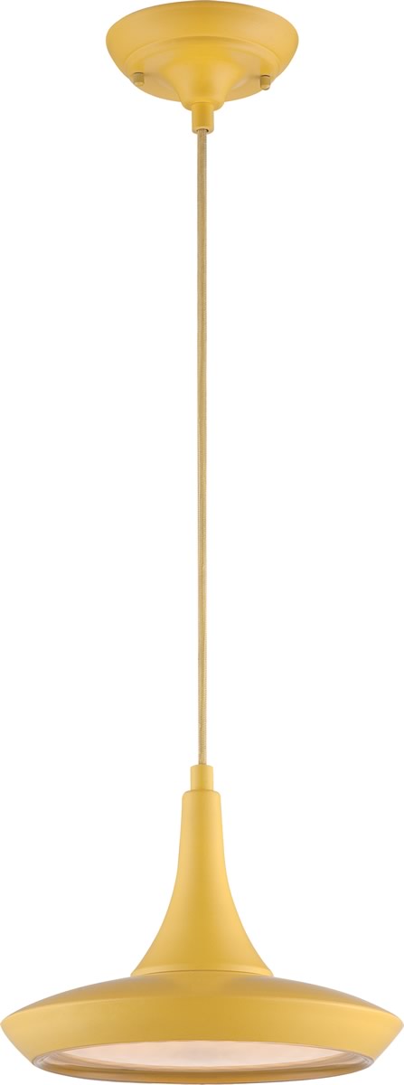 11"W Fantom 1-Light Pendant Yellow