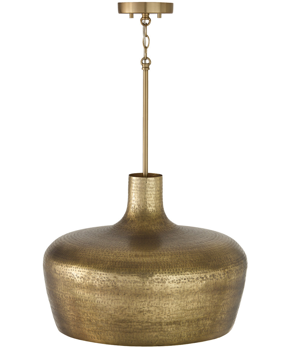 Myriah 1-Light Pendant Tibetan Hammered Brass