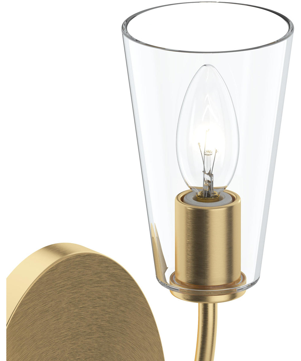 Jheni 1-Light Wall Sconce with Clear Glass Shades Brushed Gold