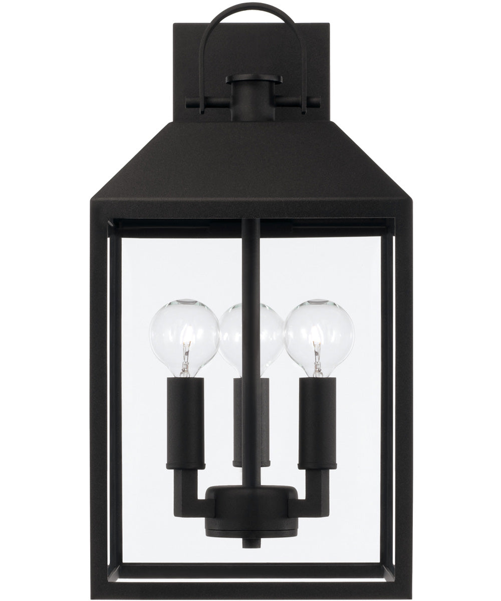 Nelson 3-Light Outdoor Wall-Lantern Black