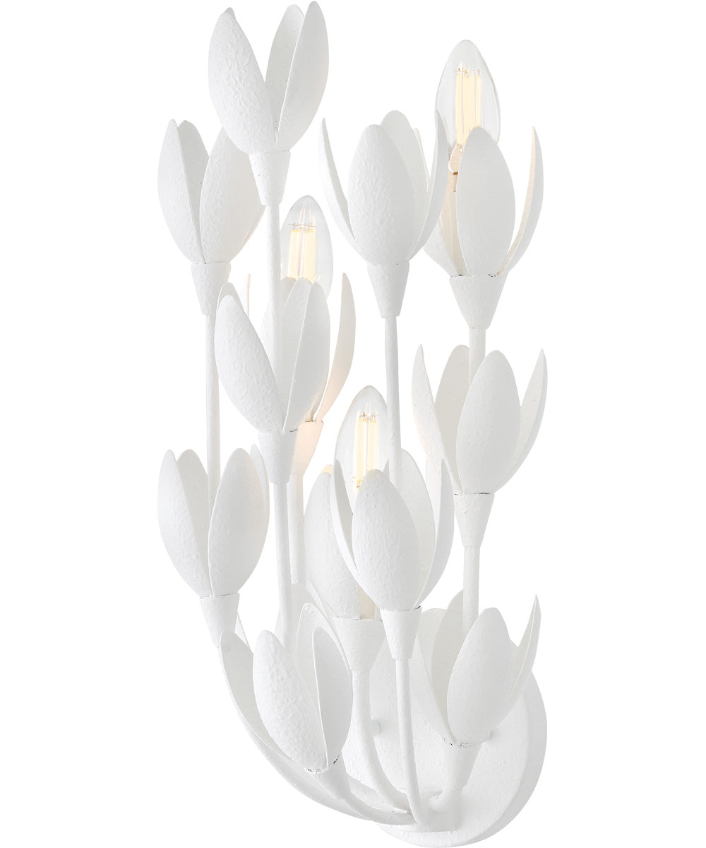 Flora 3-Light Large Sconce in Textured Plaster