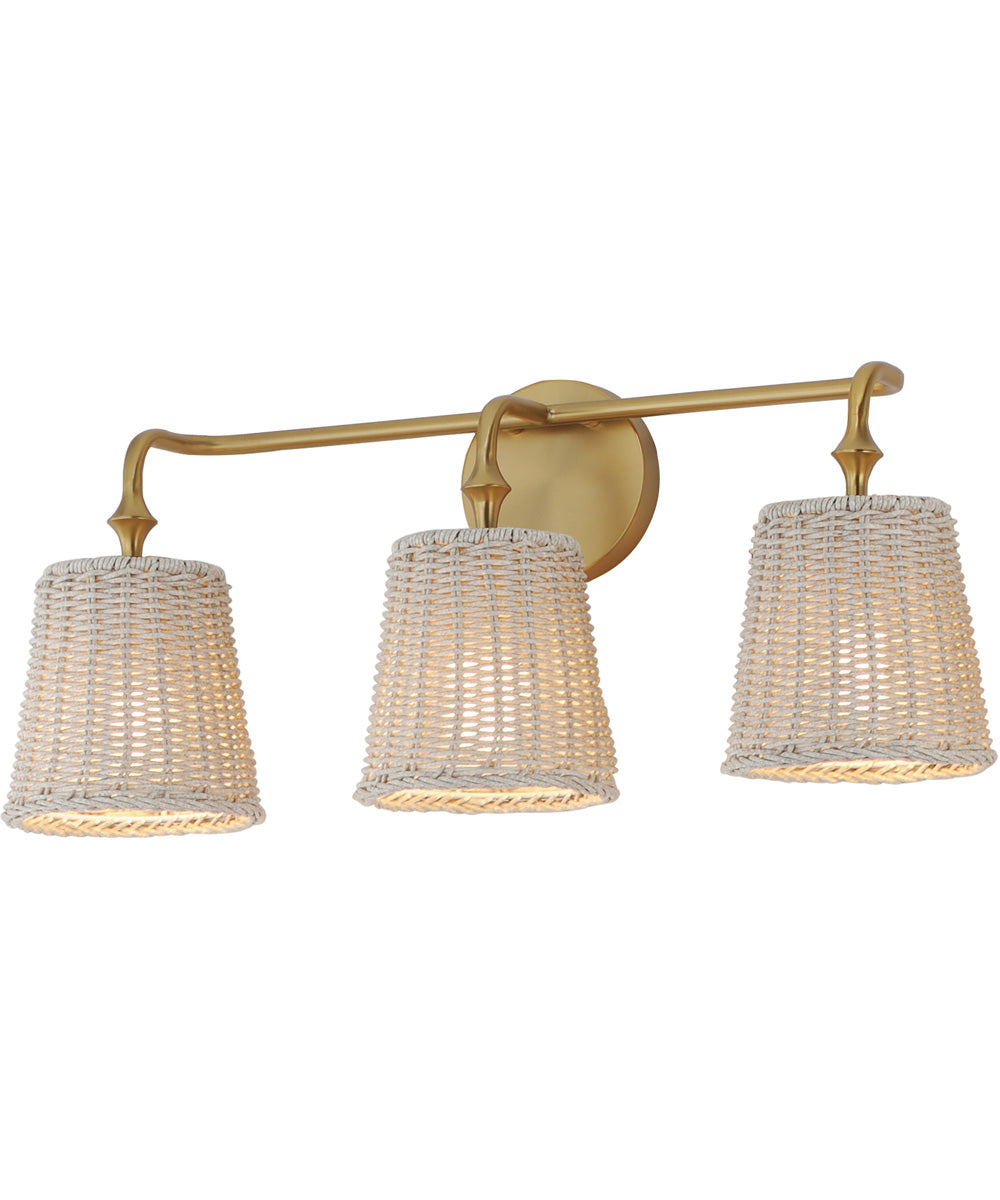 Baja 3-Light Bath Vanity Natural Aged Brass