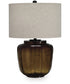 Bainmore Glass Table Lamp Amber