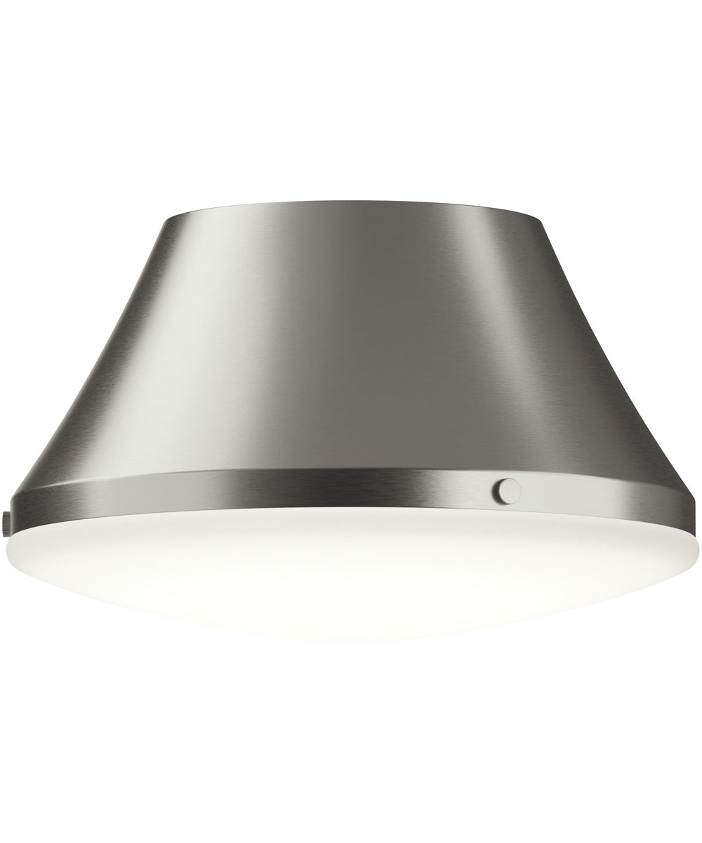 Avra Medium 2-Light Flush Mount with Etched White Glass Shade Brushed Nickel