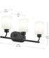 Reines 3-Light Bath Vanity with Opal Glass Shades Matte Black