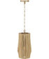Archer 1-Light Pendant Blonde Wood and Matte Brass