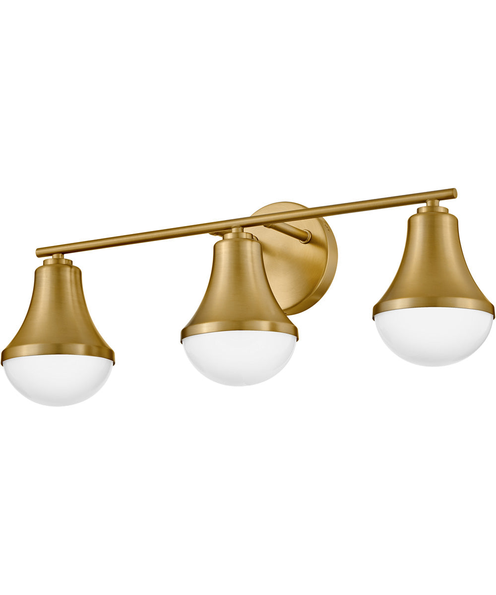 Haddie 3-Light Medium Three Light Vanity in Lacquered Brass