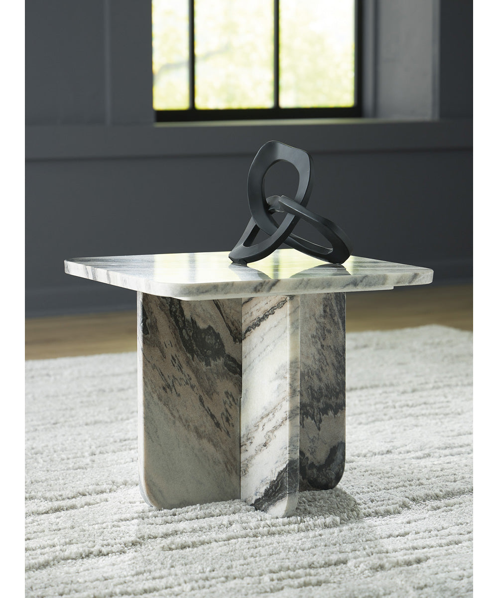Baretton Accent Cocktail Table Black/White/Taupe