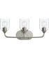 Ilia 3-Light Bath Vanity with Clear Glass Shade Brushed Nickel