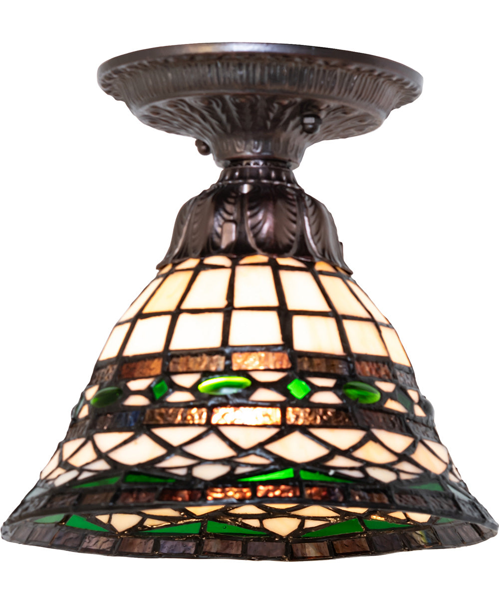 8" Wide Tiffany Roman Flushmount