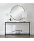 Console Table with Mirrored Shelves in Satin Black