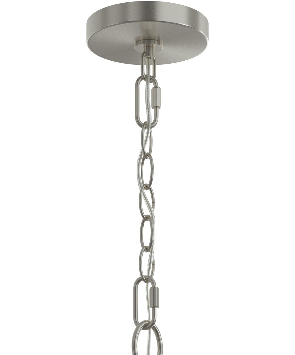 Jheni 6-Light Chandelier with Clear Glass Shades Brushed Nickel