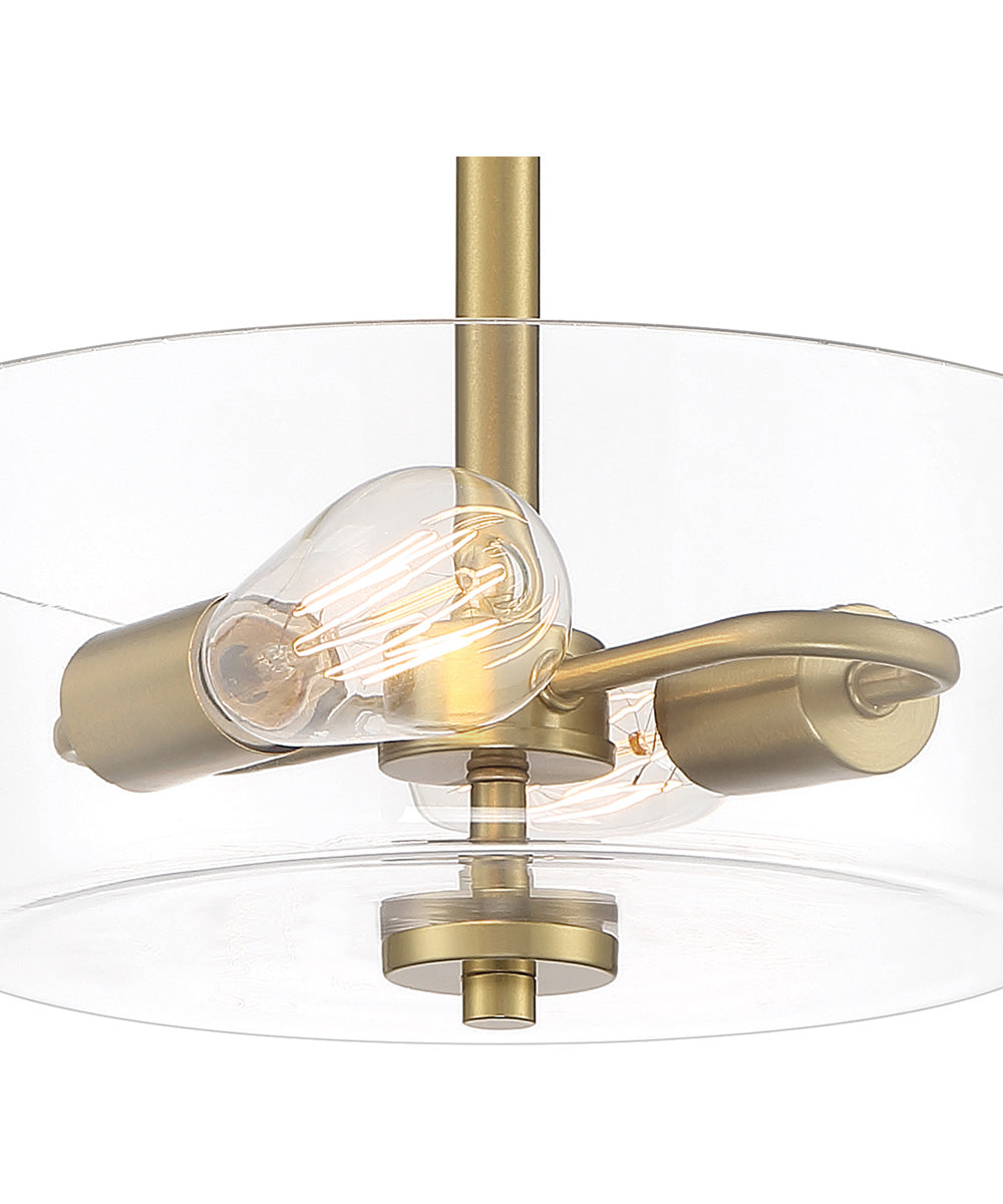 Westin 2 Light Semi-Flush Brushed Gold