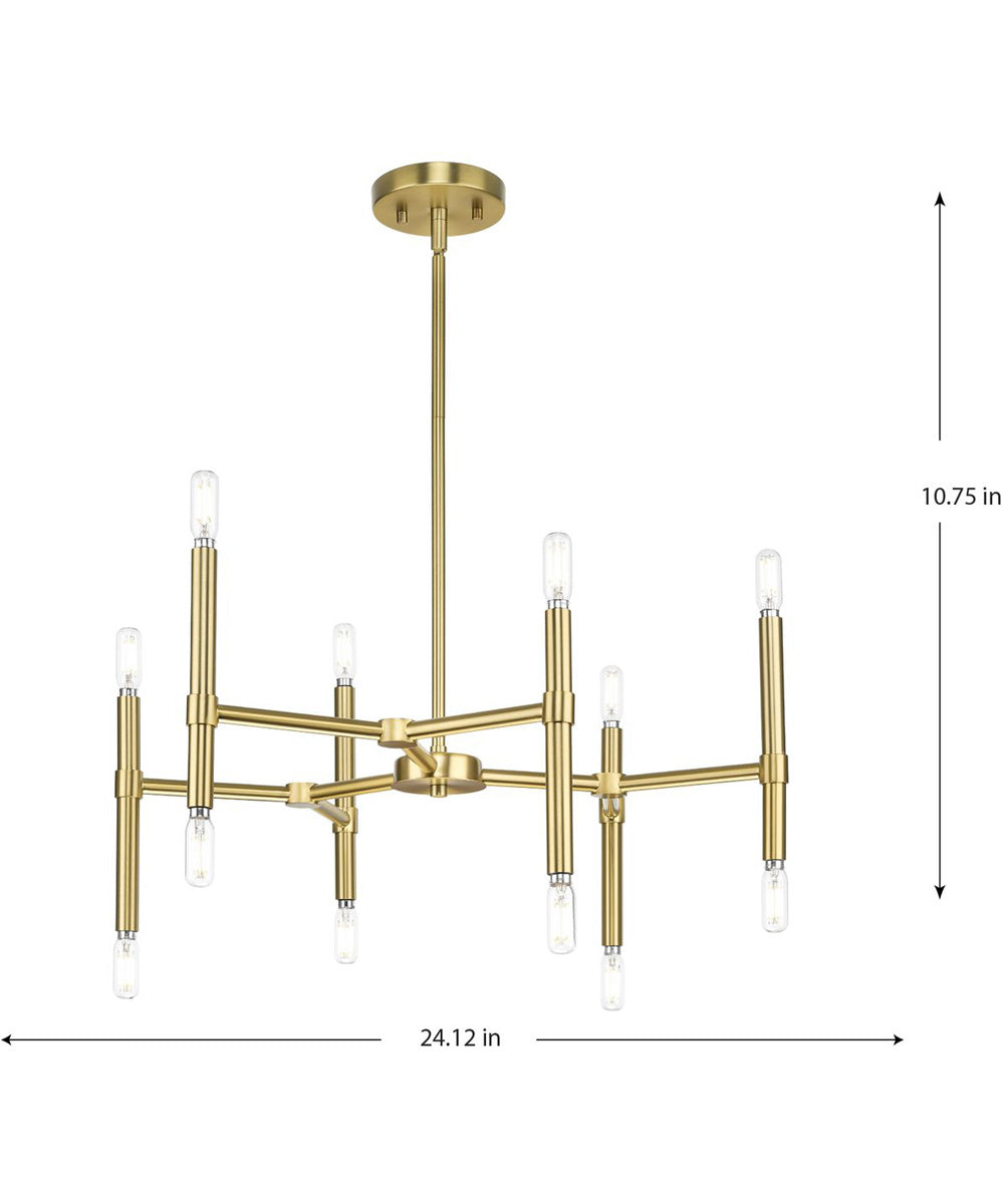 Arya 12-Light Chandelier Brushed Gold