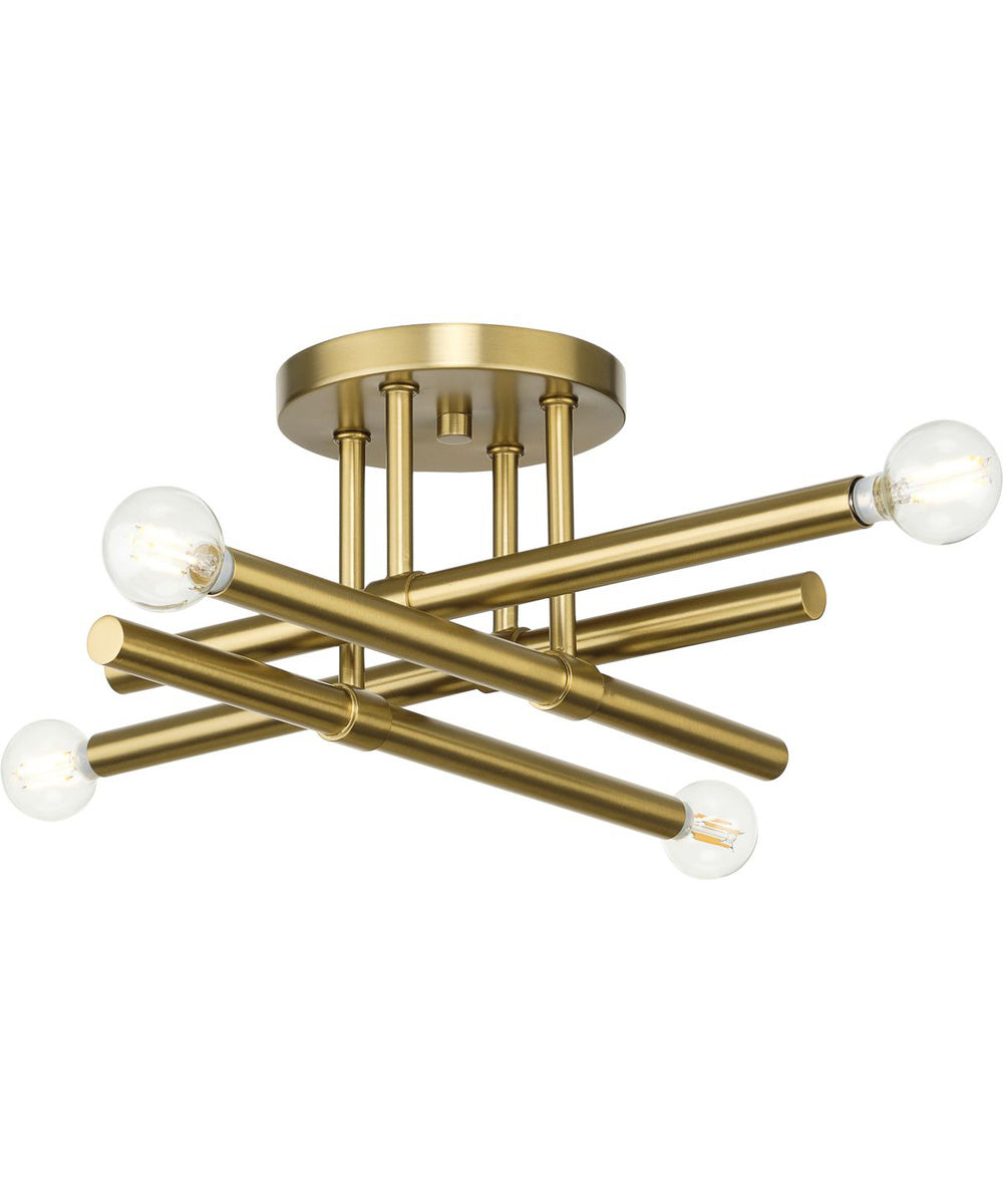 Arya 4-Light 20" Semi-Flush Mount Light Brushed Gold