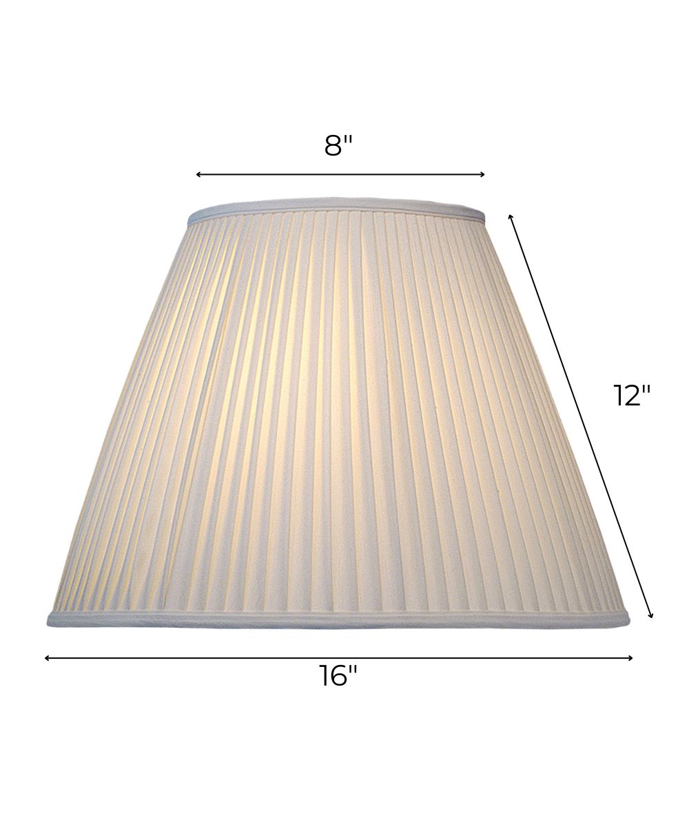 8x16x12 Off White Side Pleat Camelot Empire Softback Lampshade