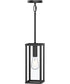 Ryle 1-Light Outdoor Pendant Light with Clear Glass Panels Matte Black
