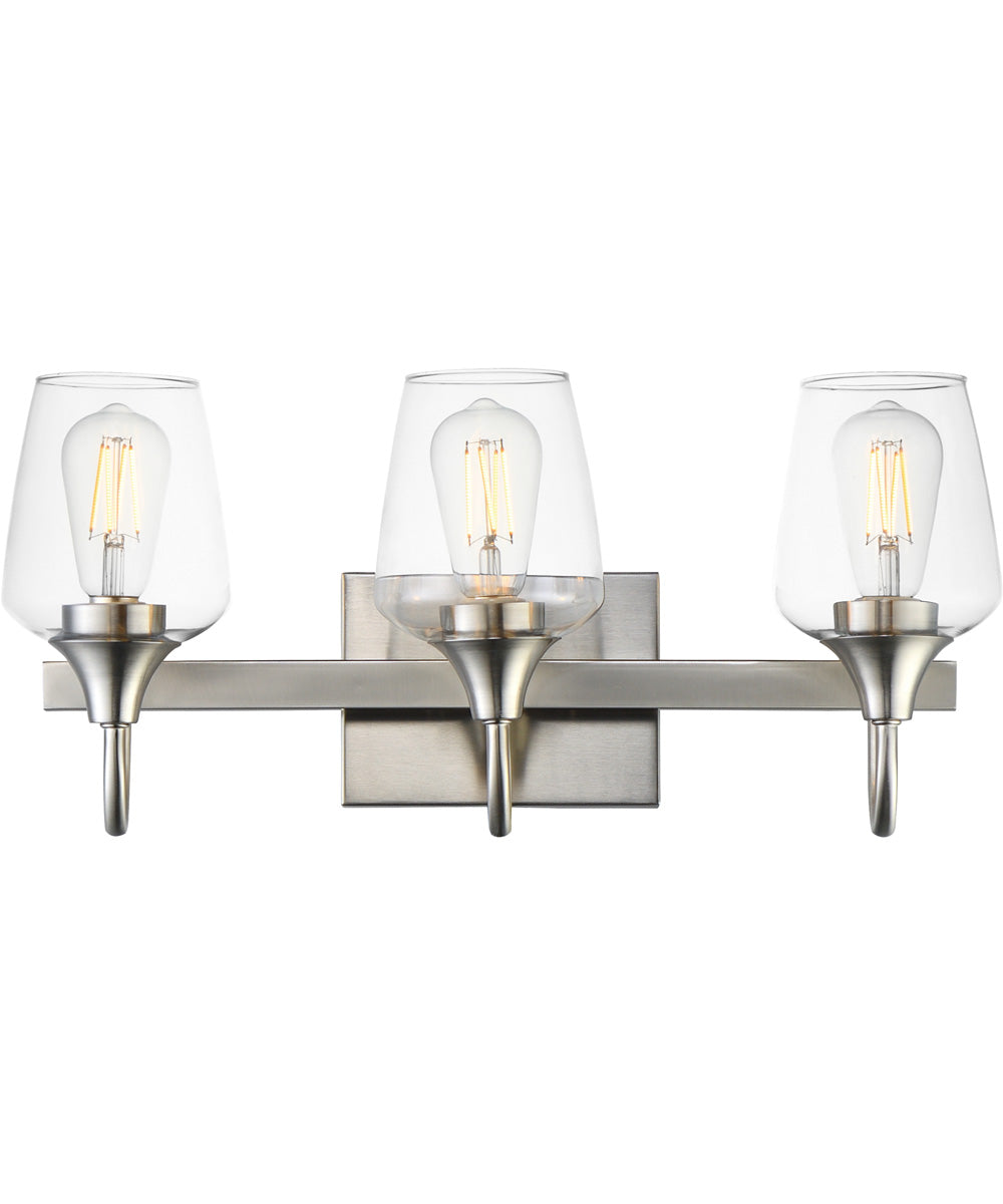 Goblet 3-Light Wall sconce Satin Nickel