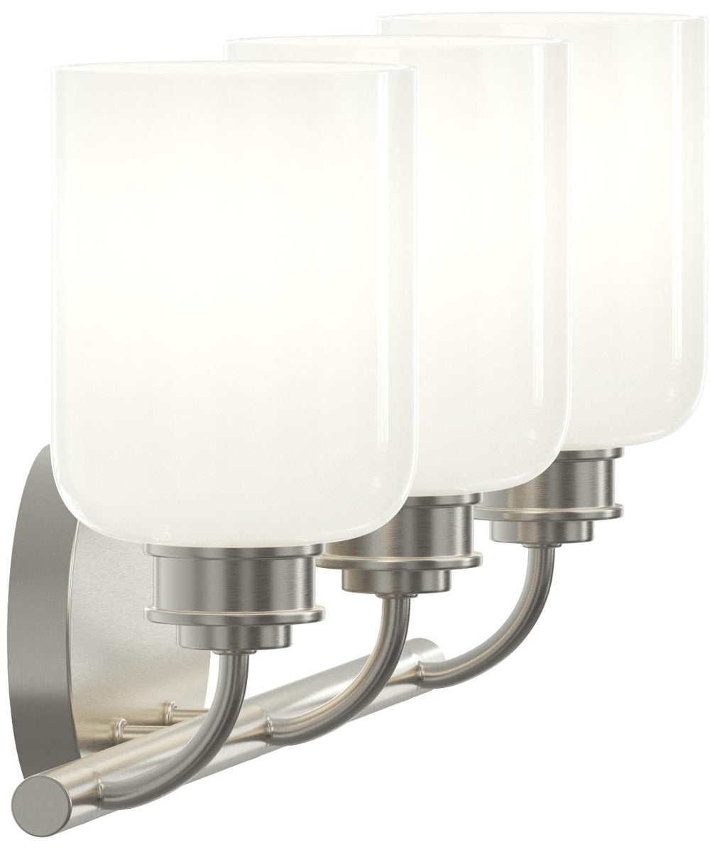 Reines 3-Light Bath Vanity with Opal Glass Shades Brushed Nickel