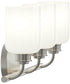 Reines 3-Light Bath Vanity with Opal Glass Shades Brushed Nickel