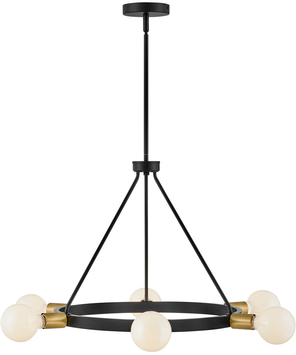 Orla 6-Light Medium Single Tier Chandelier in Black