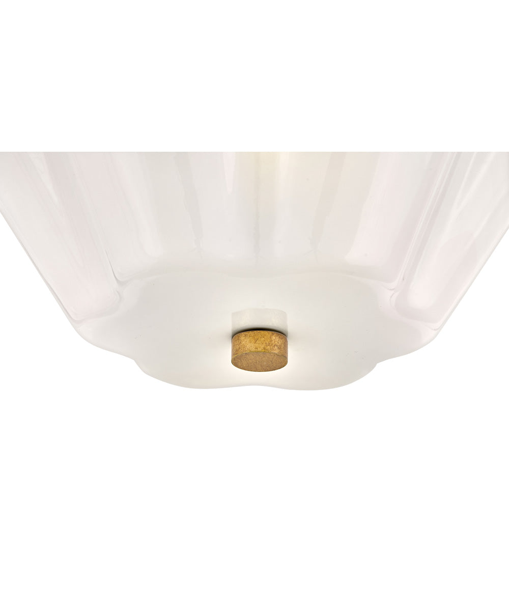 Honey 3-Light Medium Semi-Flush Mount in Distressed Brass