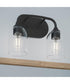 Ilia 2-Light Bath Vanity with Clear Glass Shade Matte Black