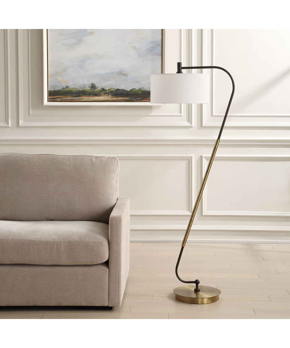 Irwin Curved Brass Floor Lamp