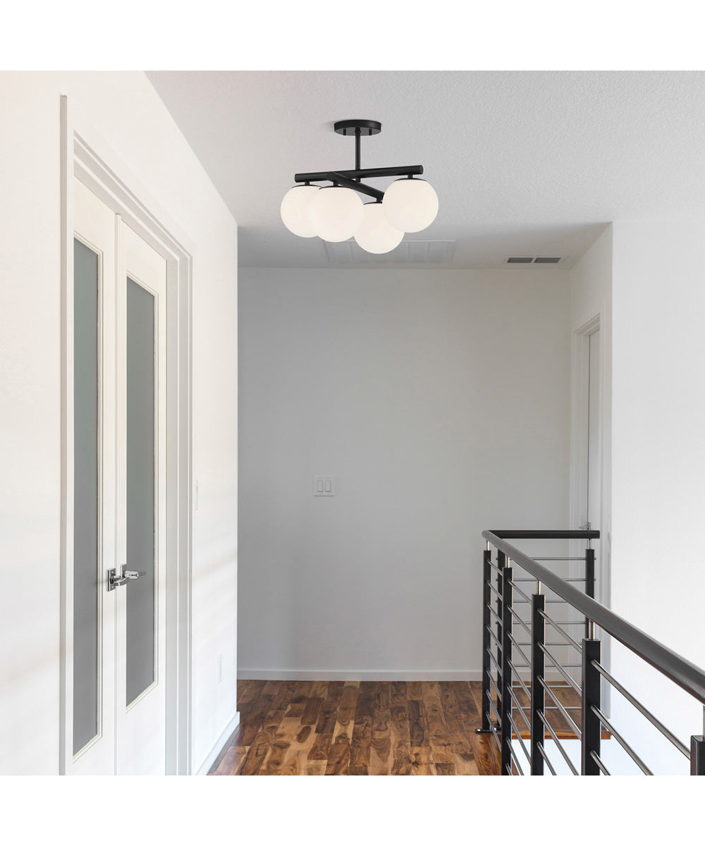 Crown Heights 4 Light Semi Flush Matte Black