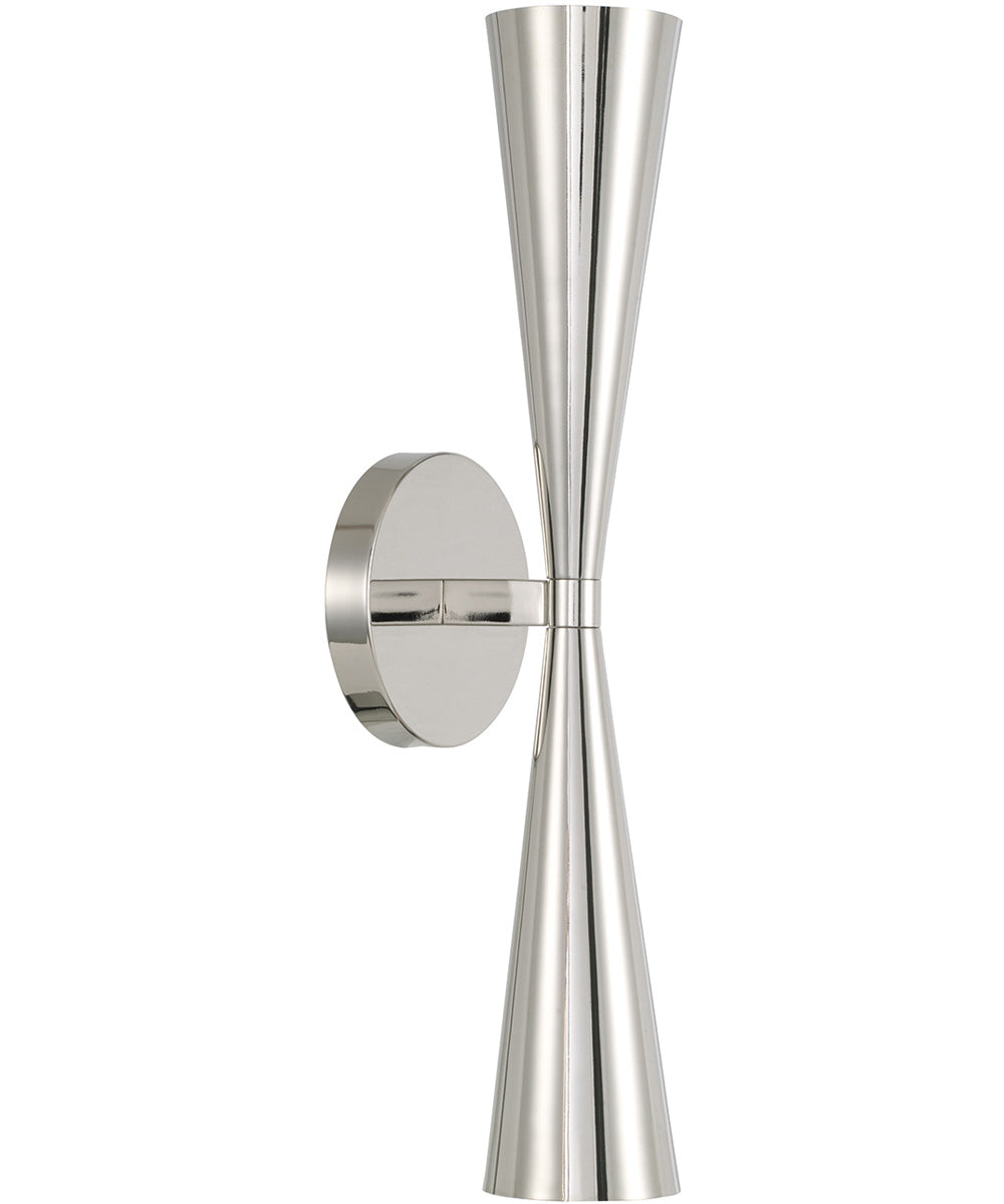 Levi 2-Light Sconce Polished Nickel