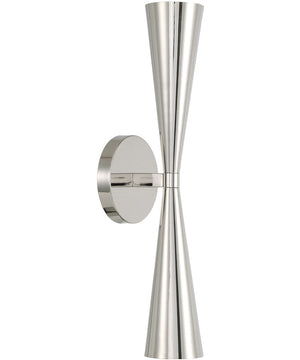 Levi 2-Light Sconce Polished Nickel
