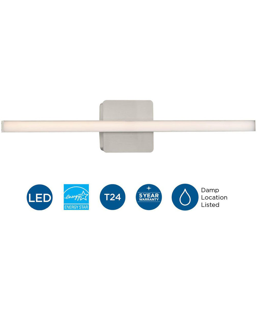 Phase 4 24 in. Medium Modern Integrated 3CCT Integrated LED Linear Vanity Light Brushed Nickel