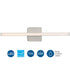Phase 4 24 in. Medium Modern Integrated 3CCT Integrated LED Linear Vanity Light Brushed Nickel