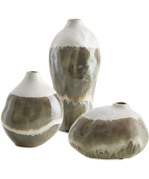 Earthflow Glazed Outdoor Vases Set of 3