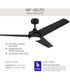 Velto 60-in. 3-Blade LED Modern Ceiling Fan Matte Black