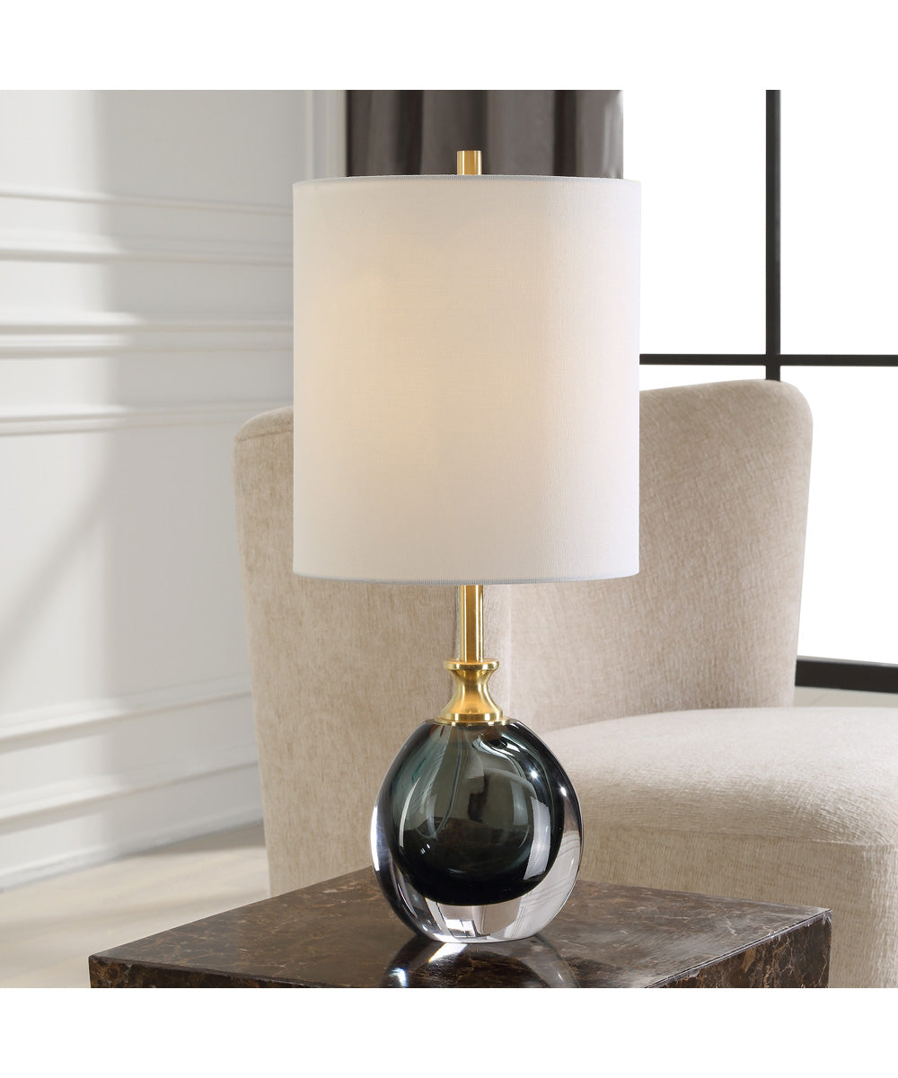 Enigma Teal Blue Glass Buffet Lamp